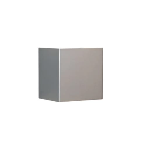 LED Wall Sconce, Brushed Chrome Cube, 4.38" H x 4.38" W x 4.75" D